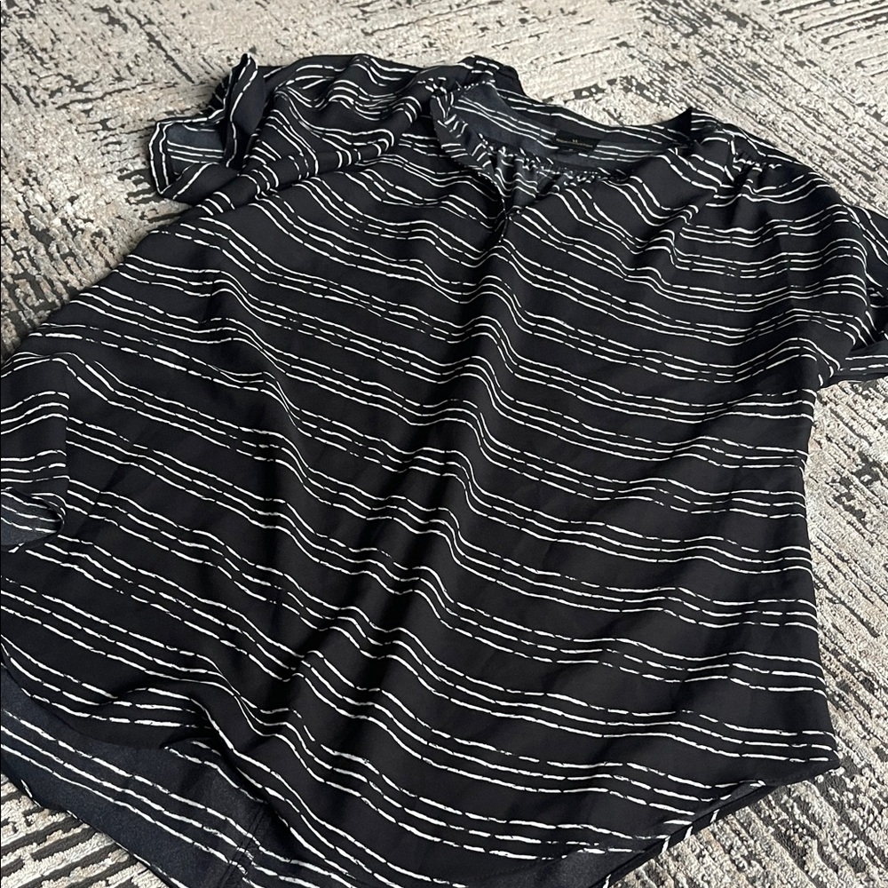Worthington Black and White Striped Blouse